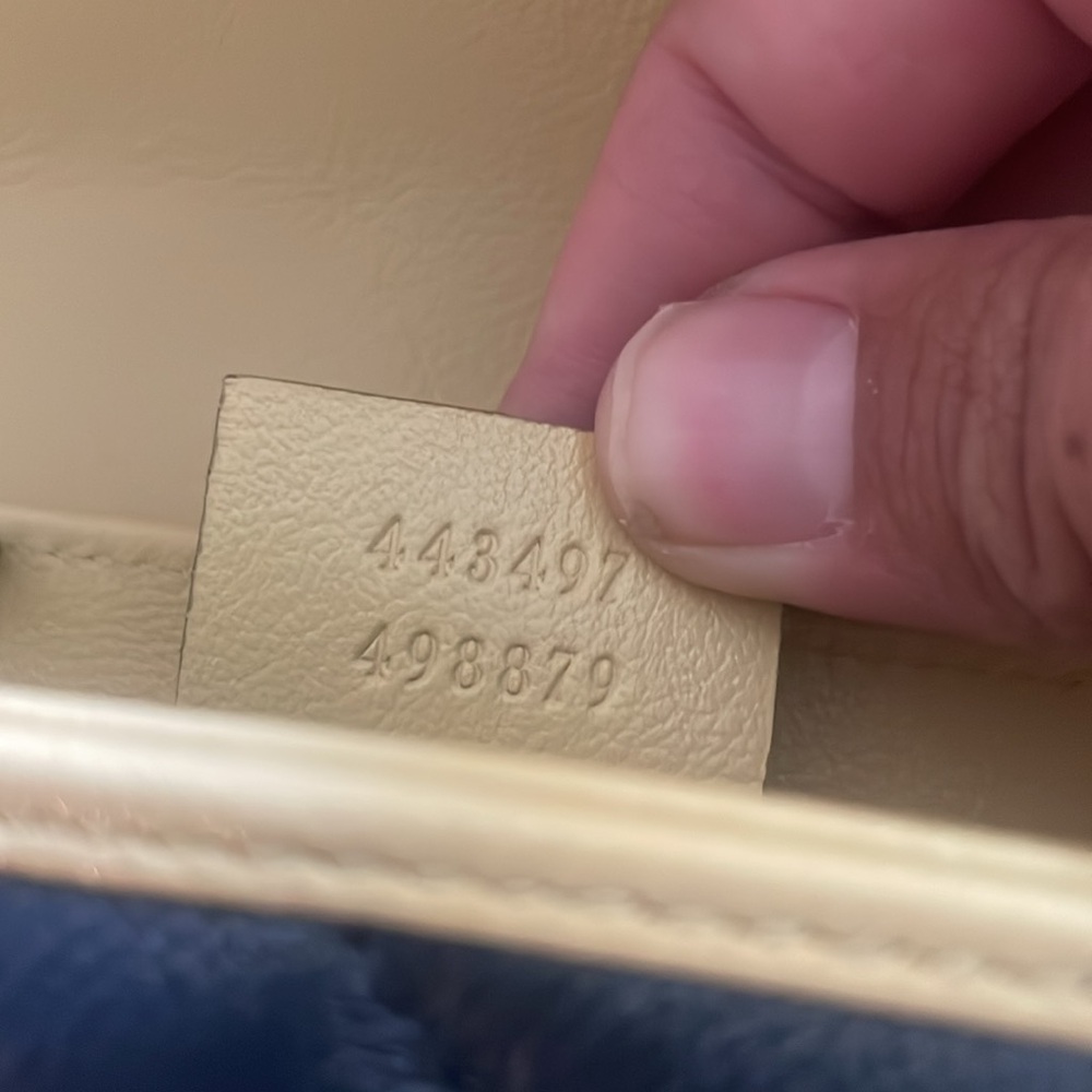 SOLD Authentic Gucci GG marmont diagonal red blue cream calfskin Matelasse - Picture 9 of 10